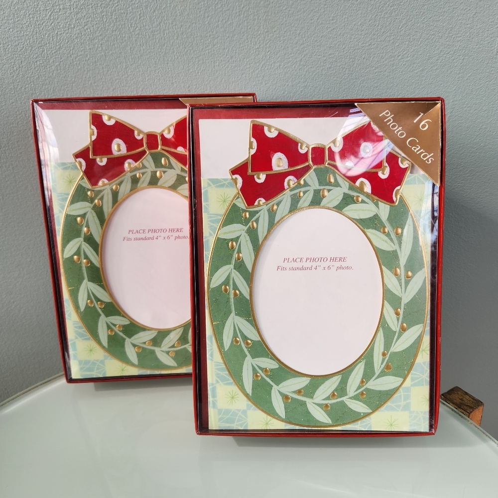 C.R.Gibson Markings Holiday Photo Cards 2 boxes of 16. Discontinued Style.